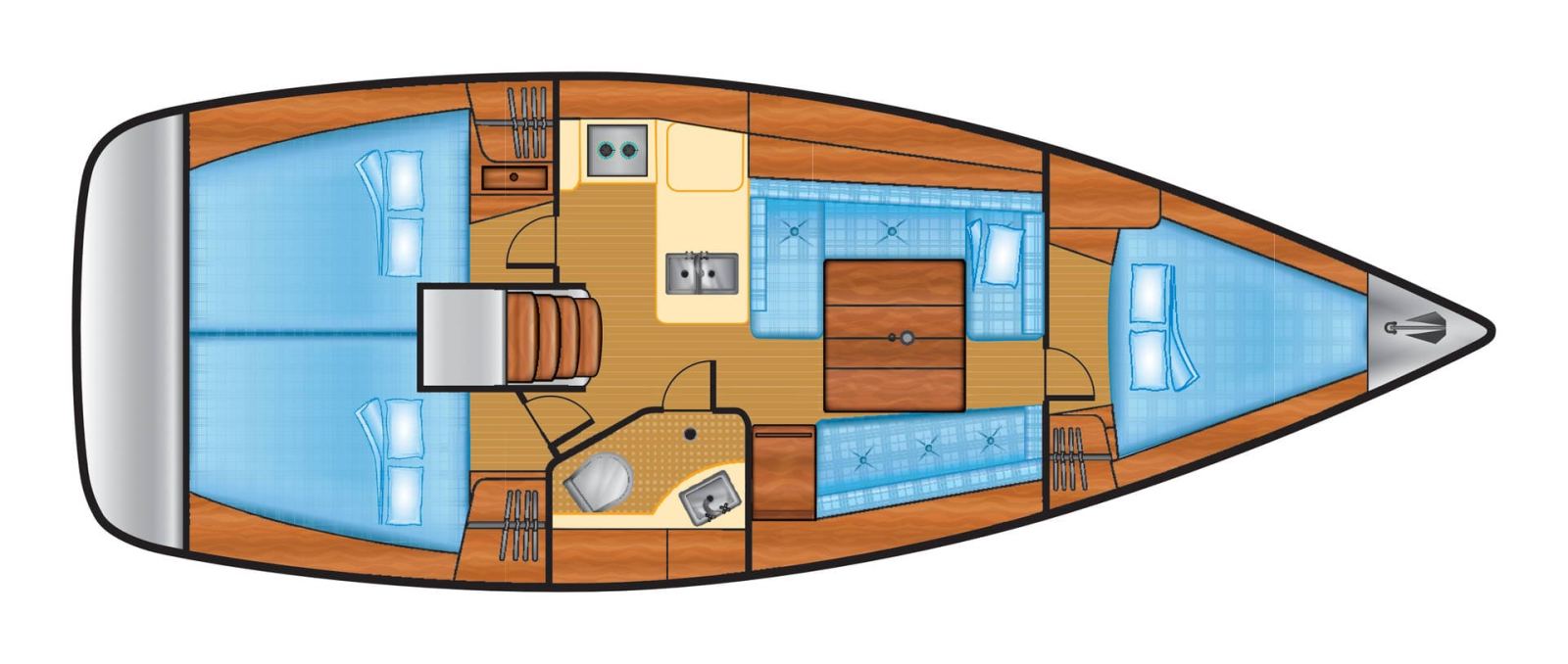 Rzut jachtu Oceanis 34 Blaubart