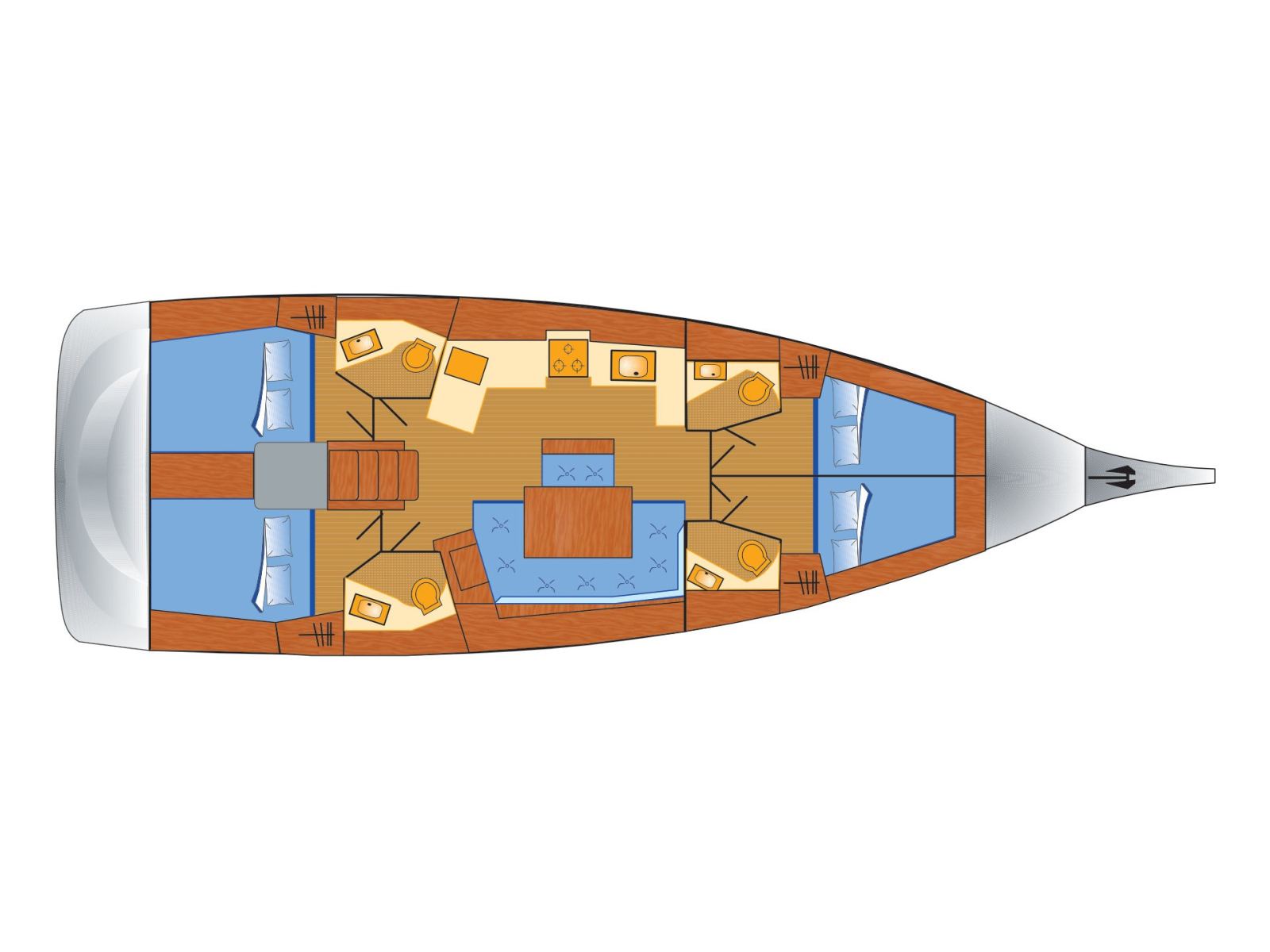 Rzut jachtu Oceanis 46.1 Sophia
