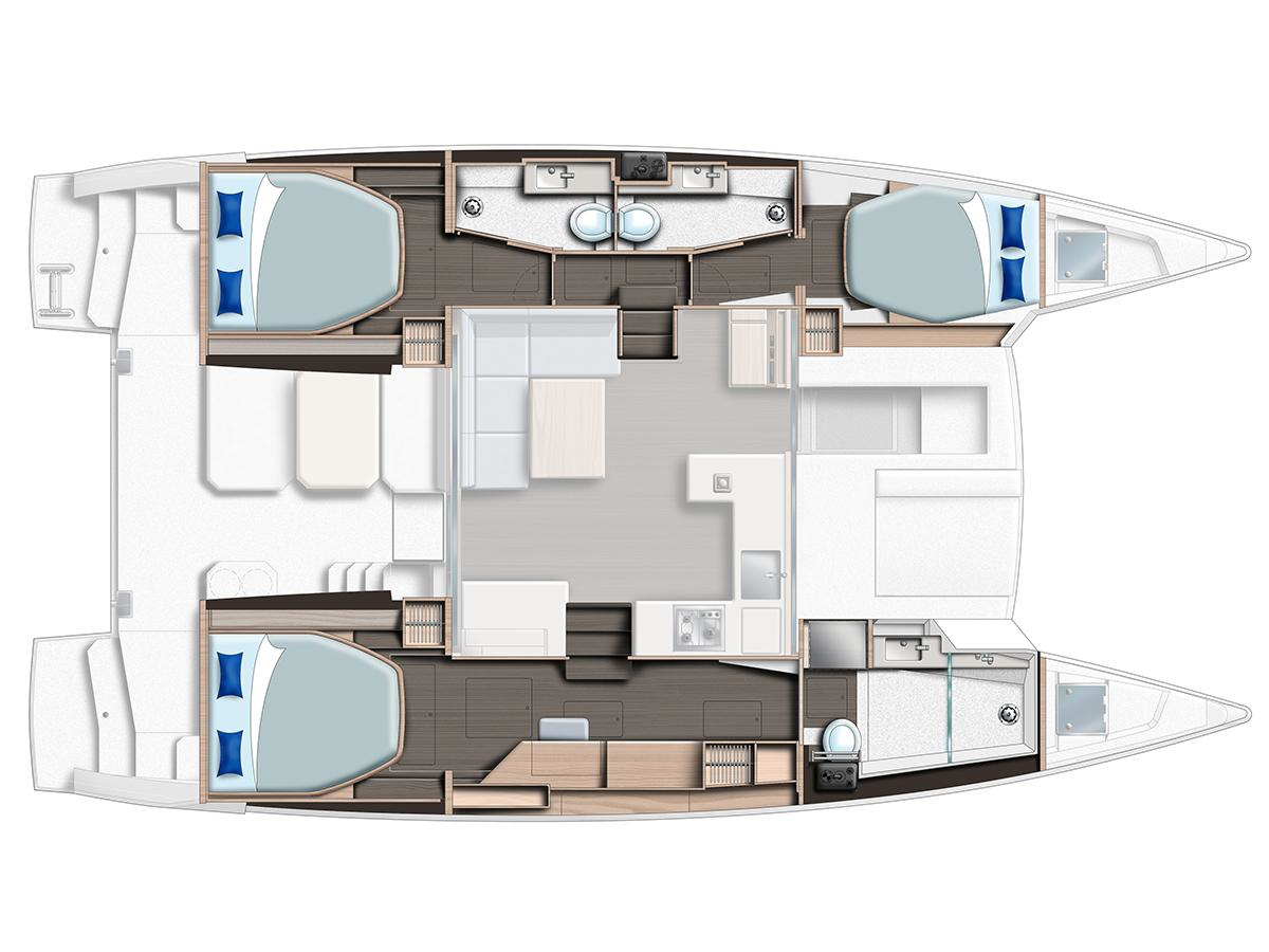 Rzut jachtu Leopard 42 Moorings 4200/3/3 Club