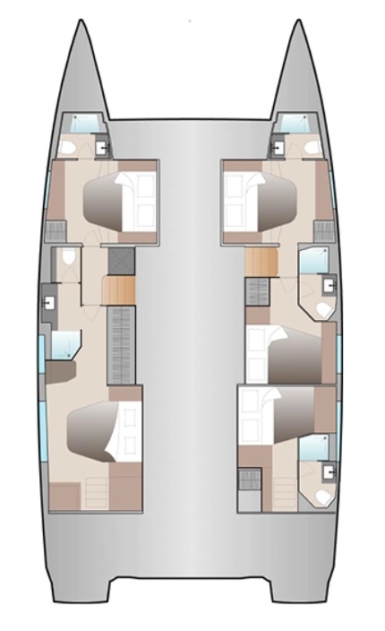 Rzut jachtu Fountaine Pajot Aura 51 Sunrise