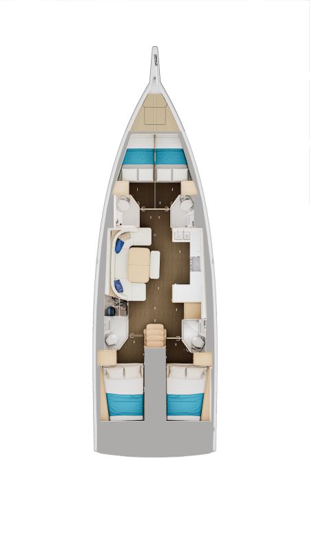 Rzut jachtu Sun Odyssey 455 Source Adage