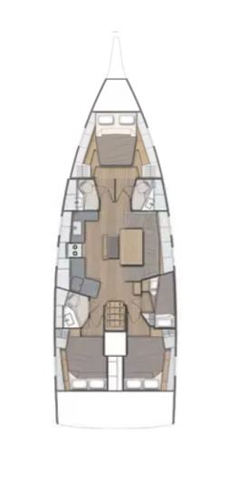 Rzut jachtu Oceanis 46.1 Coeur Grenadine