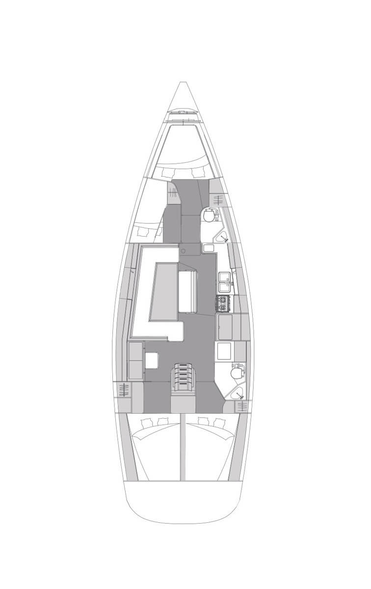 Rzut jachtu Elan Impression 45.1 Moon Pearl