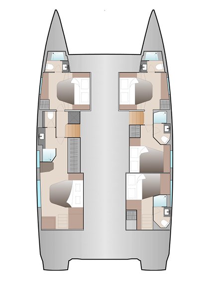 Rzut jachtu Fountaine Pajot Aura 51 Hoylah