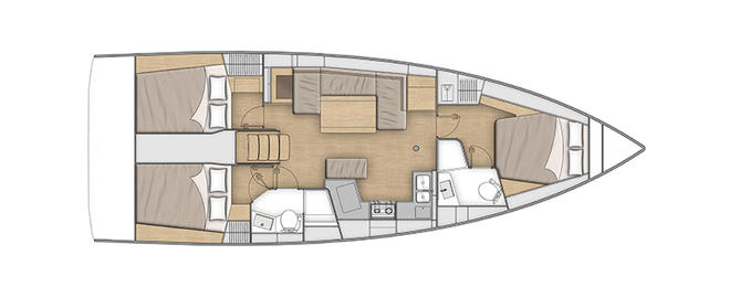 Rzut jachtu Oceanis 40.1 Netos