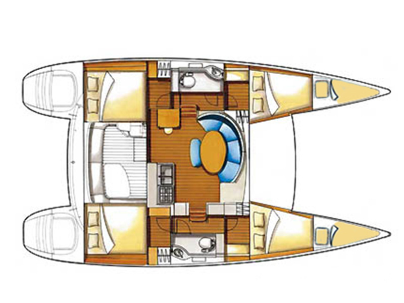 Rzut jachtu Lagoon 380 Grey pearl