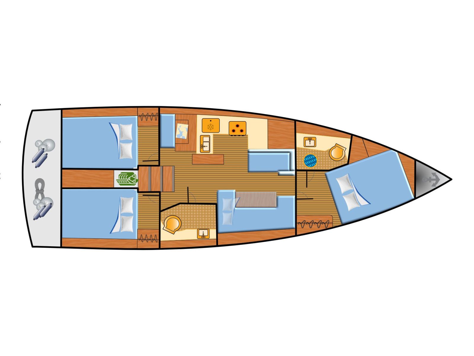 Rzut jachtu Sun Odyssey 410 Titzi