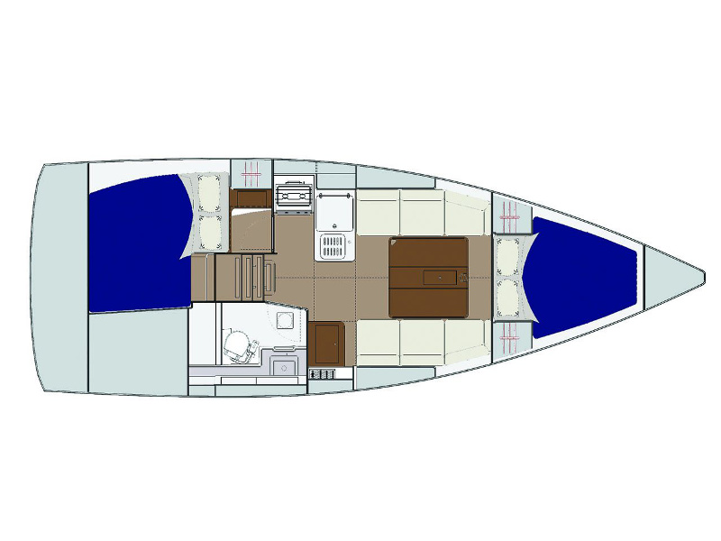 Rzut jachtu Dufour 310 Grand Large Sisu