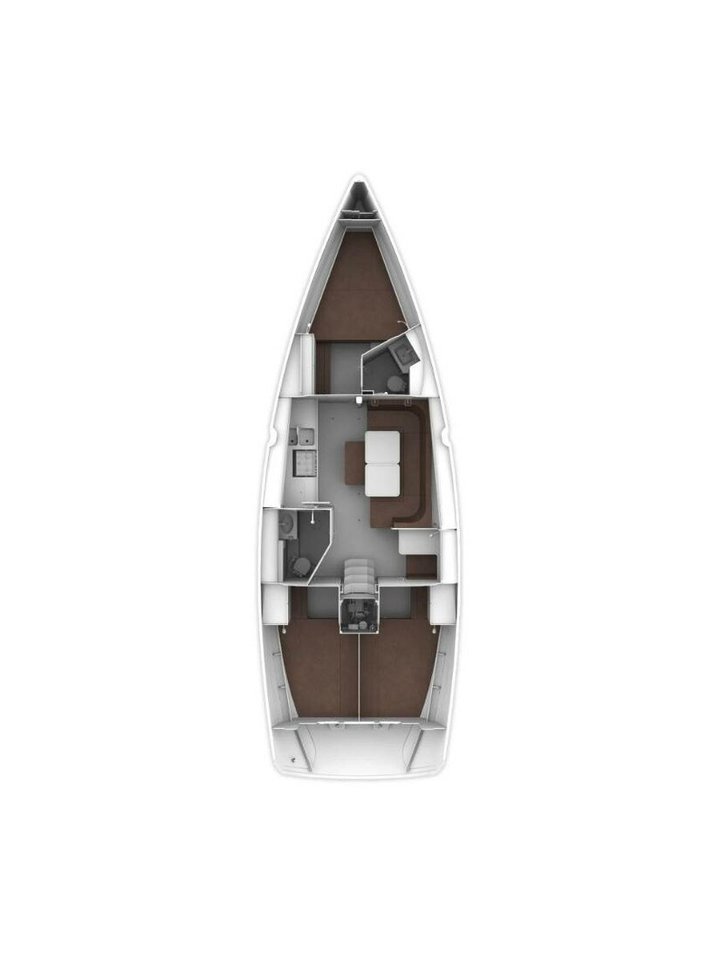 Rzut jachtu Bavaria Cruiser 41 Miber Rhea