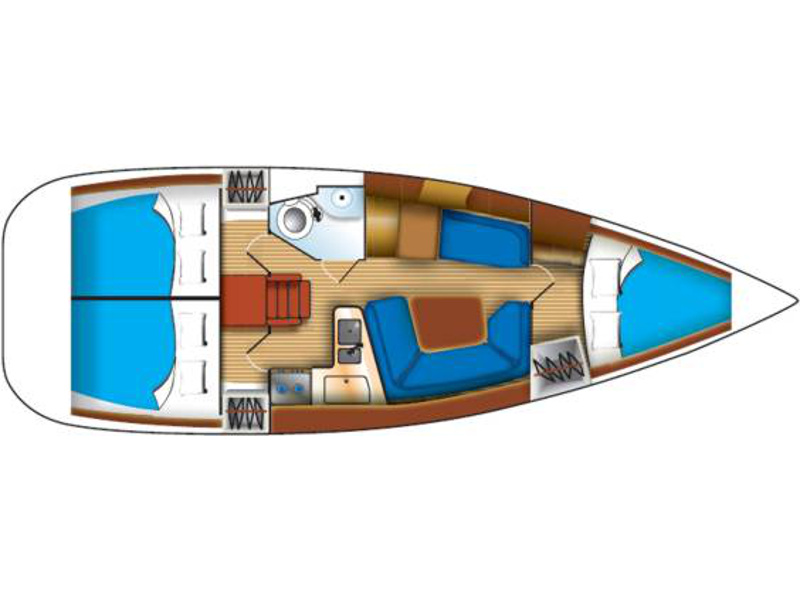 Rzut jachtu Sun Odyssey 35 KAMA