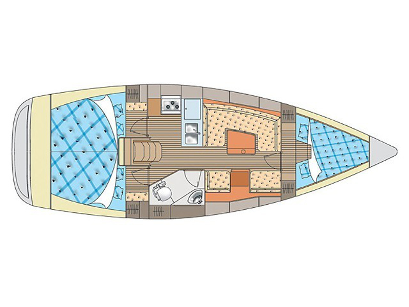 Rzut jachtu Elan Impression 344 Sailway Cinco