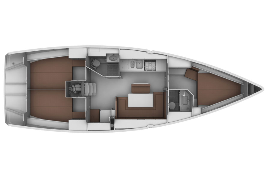 Rzut jachtu Bavaria Cruiser 40 Sylvia