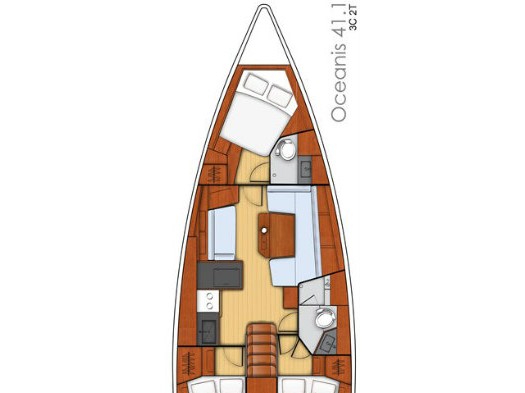 Rzut jachtu Oceanis 41.1 Elena