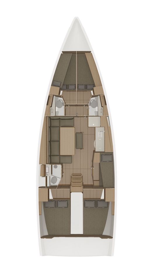 Rzut jachtu Dufour 460 GL Barrique I
