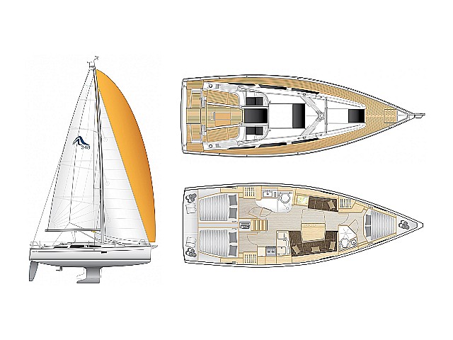 Rzut jachtu Hanse 418 Piranha