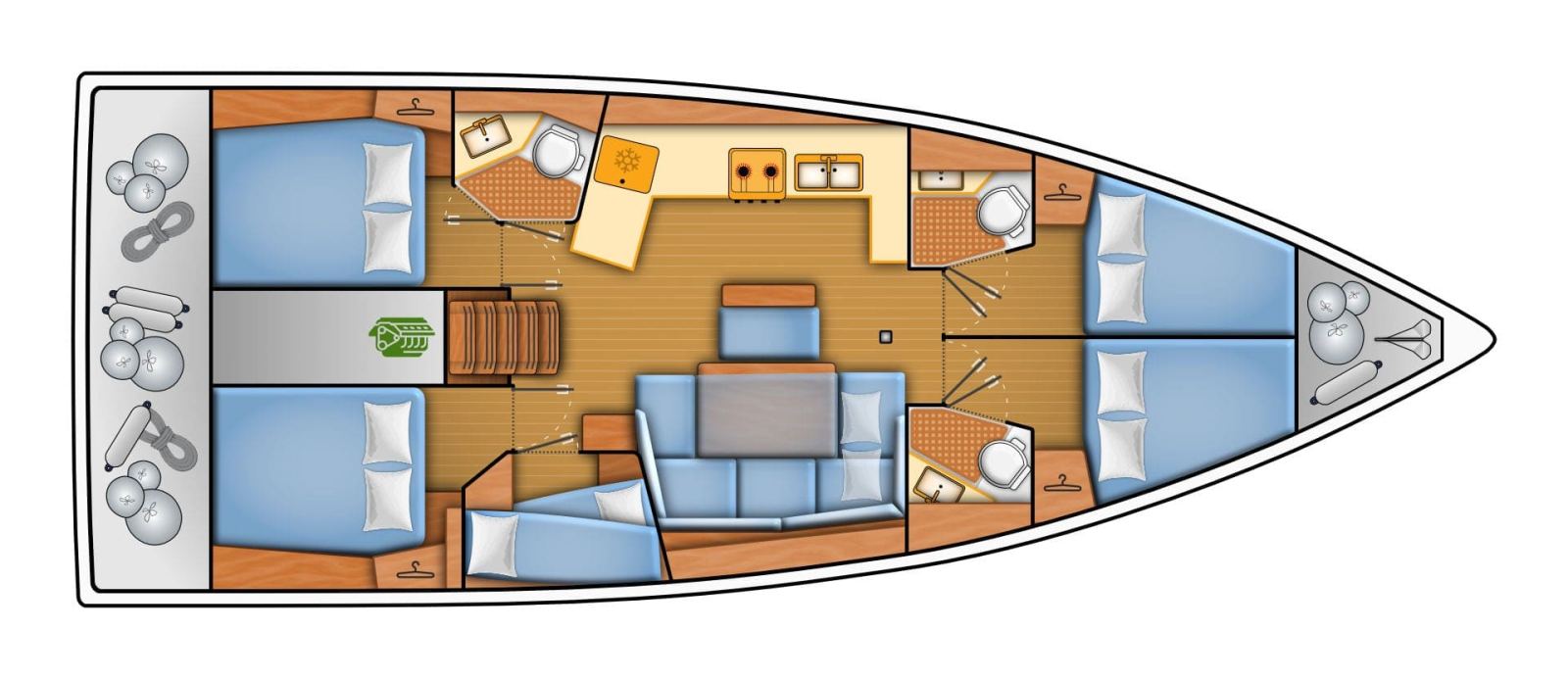 Rzut jachtu Oceanis 47 Grosse Freiheit