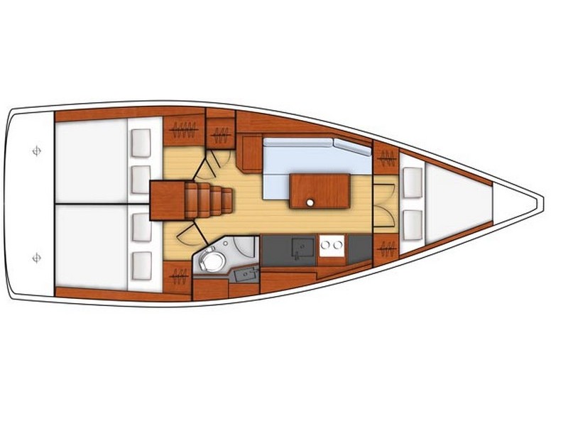 Rzut jachtu Oceanis 35.1 MAYA BAY 2