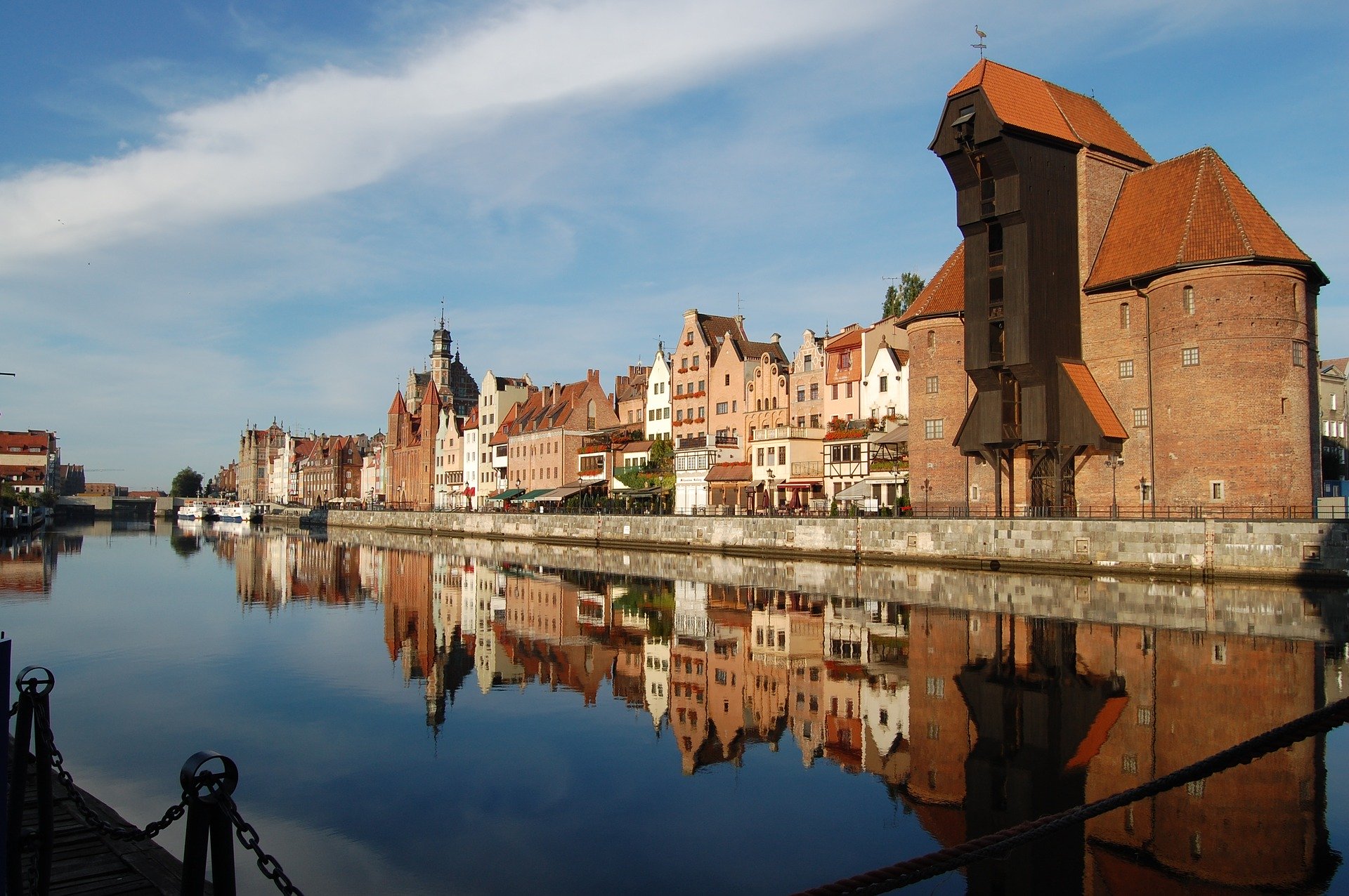 Gdańsk, żuraw, pobrzeże, marina