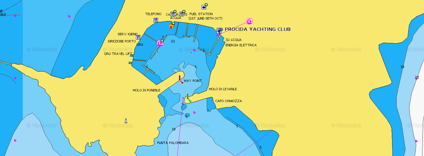 Procida mapa mariny