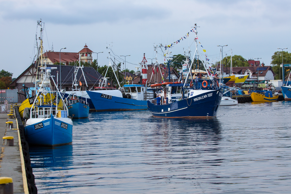 Jastarnia port, łodzie rybackie, rejs morski,Morze Bałtyckie